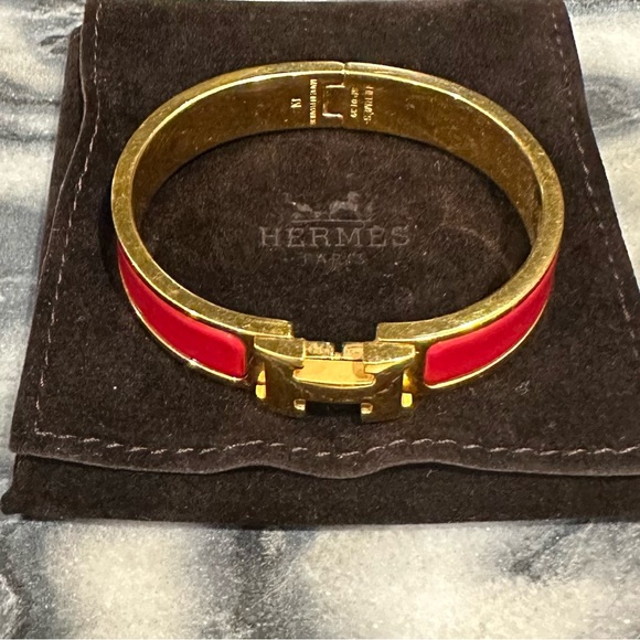 Hermes Clic H Bracelet - Red Enamel - Picture 6 of 11
